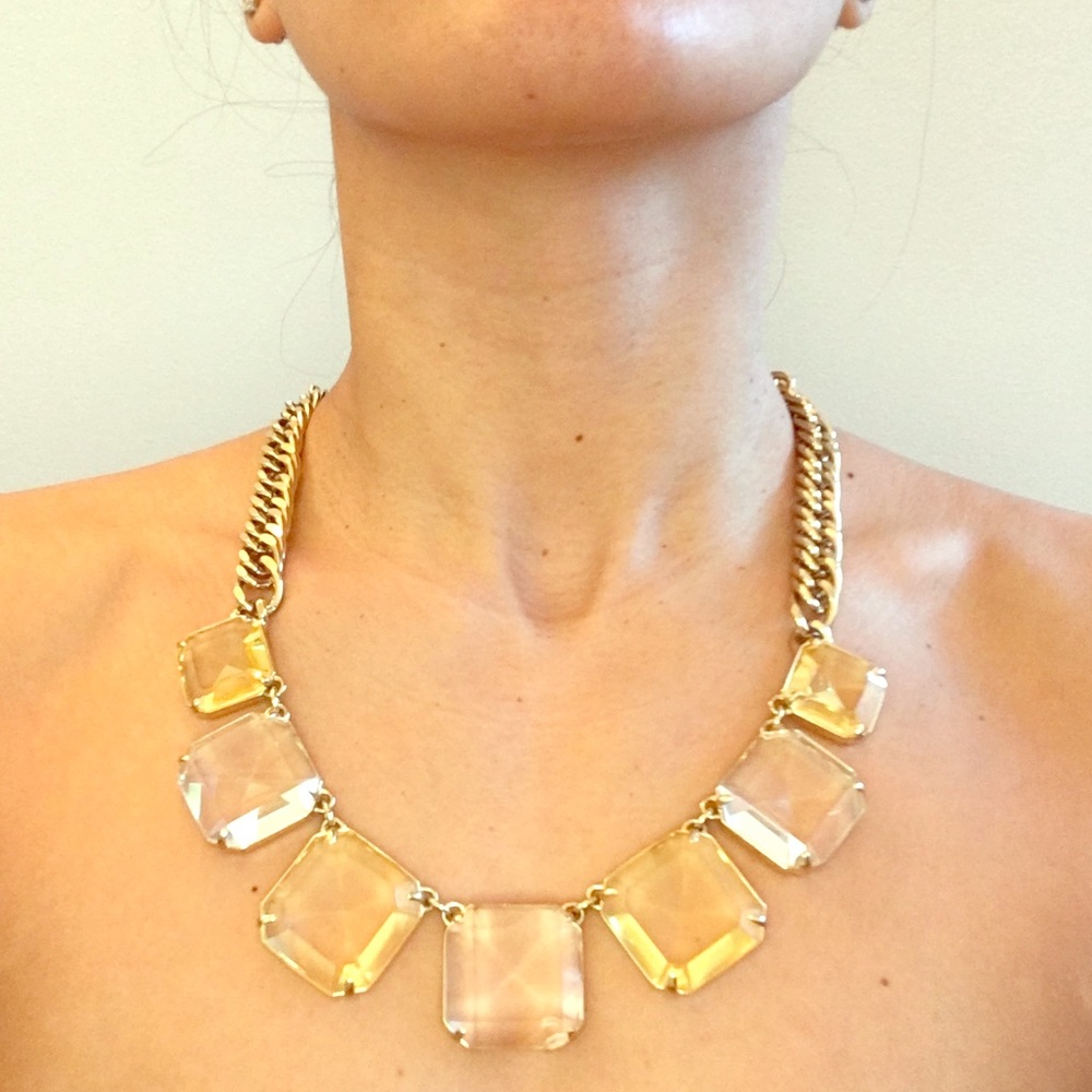 Multicolor gemstone necklace.